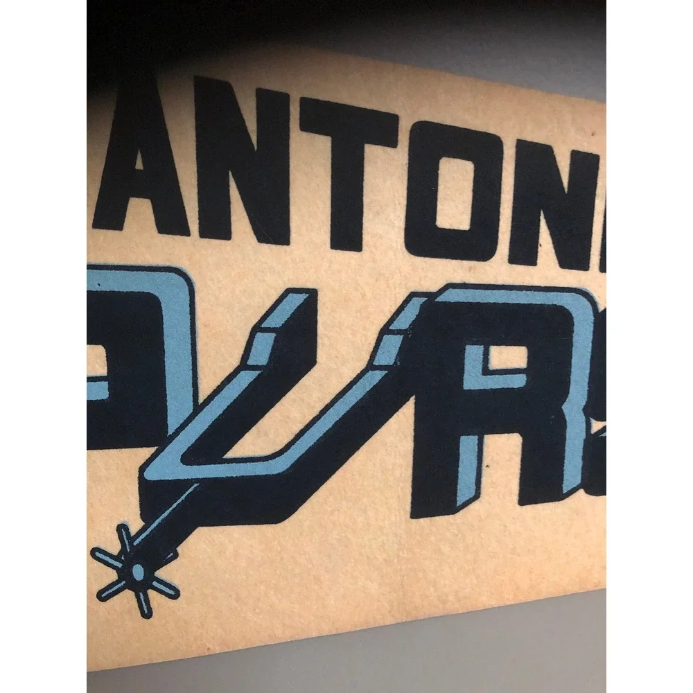 Vintage San Antonio Spurs NBA Felt Pennant 12x30 Cream Black Steel Blue/Gray